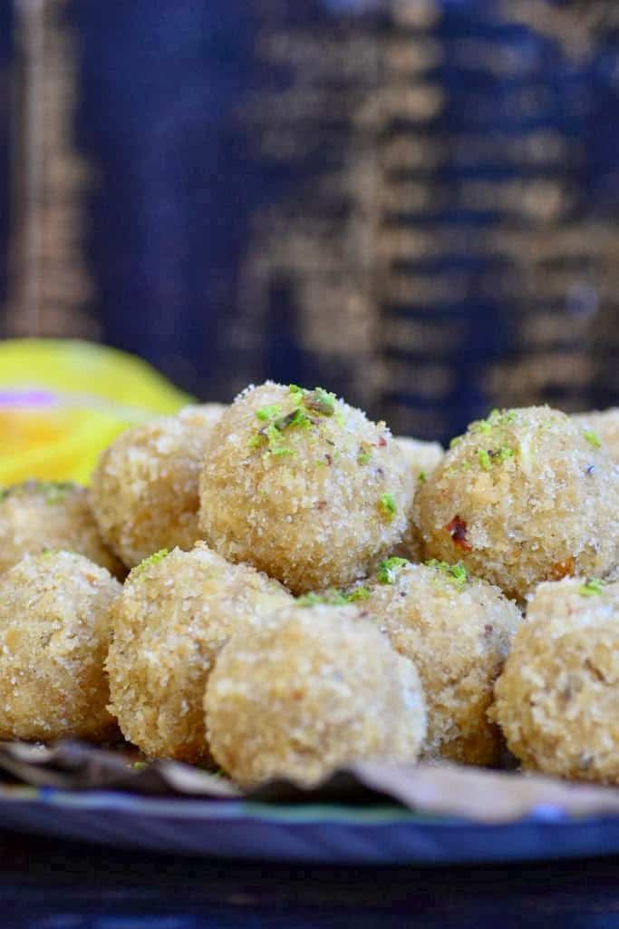 Churme ke ladoo in a plate