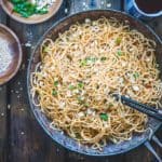 Make a wok-full of these super easy, spicy and stir-fry Peanut Sesame Noodles! They are sizzling, saucy, piping hot and loaded with sauces, sesame and peanuts.