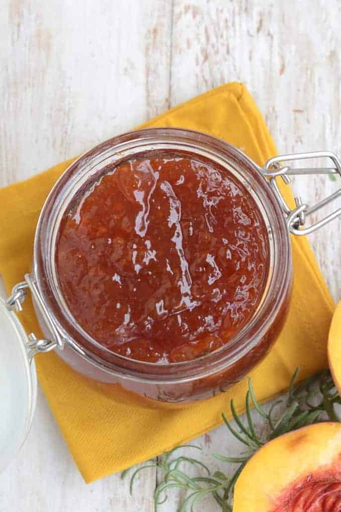 Peach Jam in a jar.