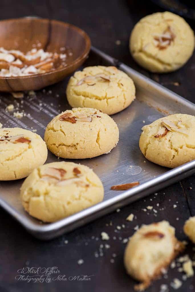 Nan Khatai on a baking tray