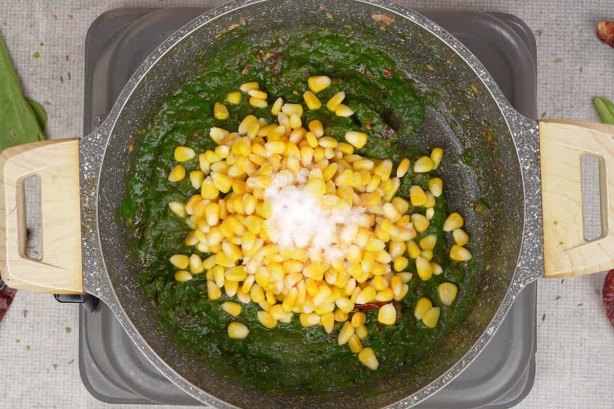 Palak Corn Recipe  Spinach Corn Curry    Whiskaffair - 45