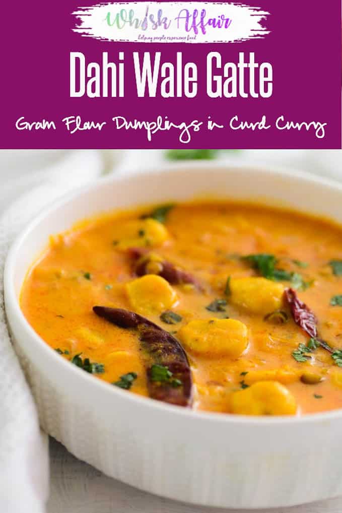 dahi wale gatte (chickpea dumplings in a yogurt sauce) + video