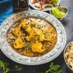 Methi Chicken or chicken curry with fenugreek leaves is a hearty spicy Chicken Curry with a nice flavour of fresh fenugreek leaves coming through in every bite. Here is how to make this Fresh Methi Chicken.