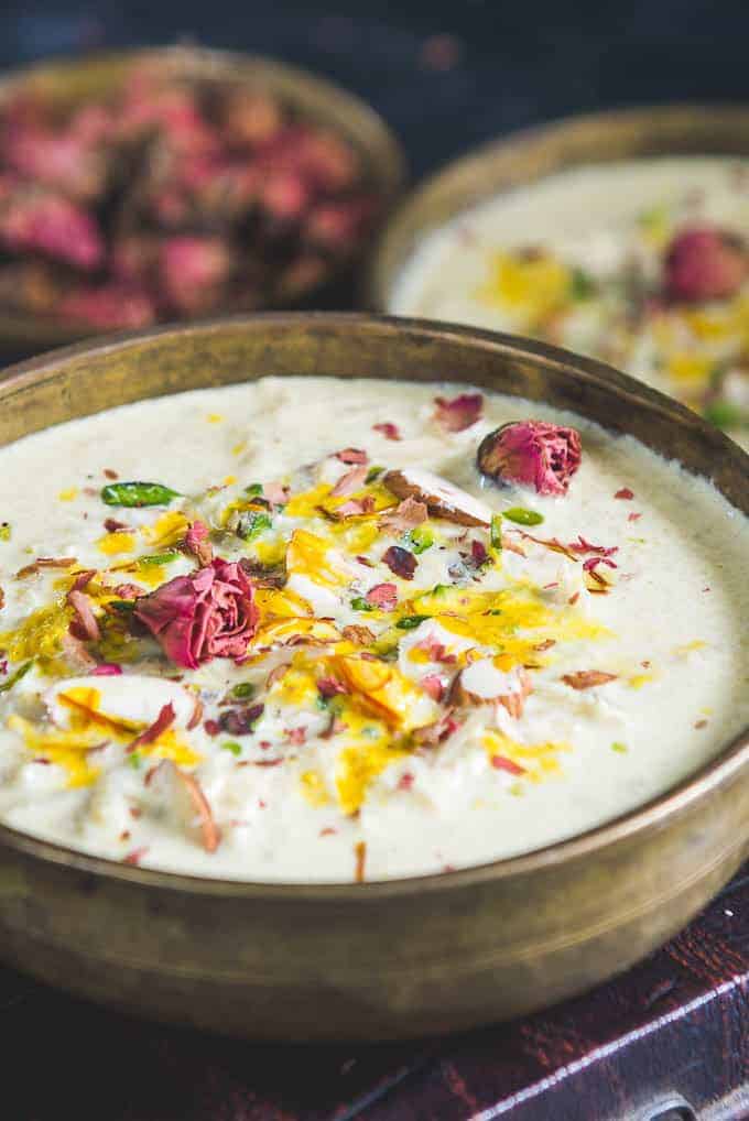 Close up shot of lauki kheer recipe.