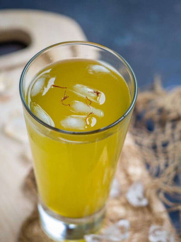Kesar Chandan Sharbat (Saffron Sandal Syrup) is a traditional Indian beverage perfect to cool down your body. Here is how to make it (vegan, gluten-free).