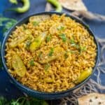 Tendli Bhaat served in a bowl.
