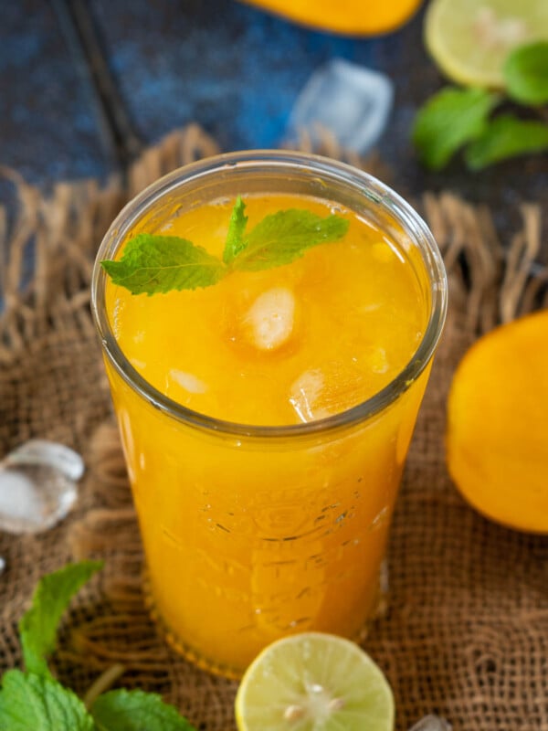 Mango Lemonade is a refreshing and delicious beverage made using mangoes, lemon, and ginger. Serve it chilled on a hot summer day.