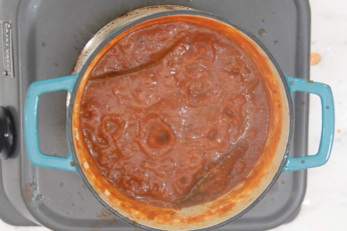 bay leaves discarded from the ready marinara sauce.