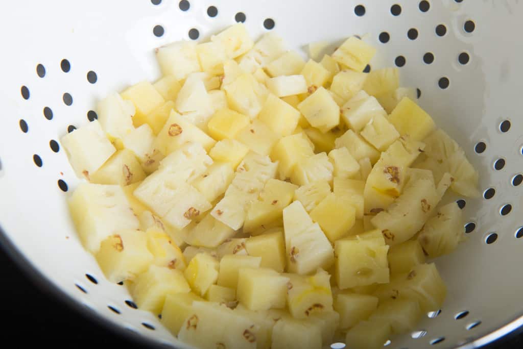 Farali Pineapple Curry Recipe is very easy to make accompaniment which just requires cubed pineapple, ghee, grated coconut, and spices. Serve it hot.
