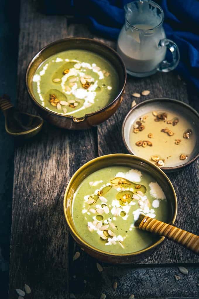 Burnt Garlic Broccoli Soup recipe, How to make Burnt Garlic Broccoli Soup