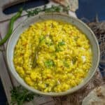 Barley Khichdi served in a bowl.