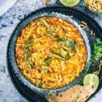 An incredibly humble accompaniment, Rajasthani Sev Tamatar Ki Sabzi is made using juicy tomatoes, desi masalas and served with heaps of besan sev.