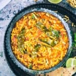 An incredibly humble accompaniment, Rajasthani Sev Tamatar Ki Sabji is made using juicy tomatoes, desi masalas, and served with heaps of besan sev. 