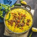 Navratan Dal is a North Indian lentil recipe prepared with 9 different types of dals (lentils). It is best served with jeera rice or lachha paratha (gluten-free and can be made vegan).