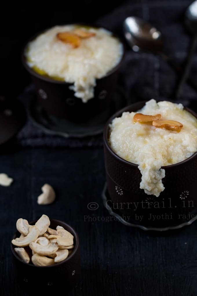 Paal Pongal served in a bowl