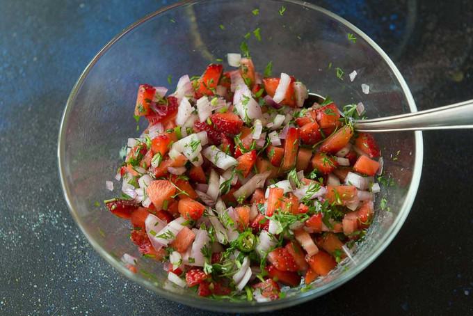 Ingredients are mixed up well in the bowl