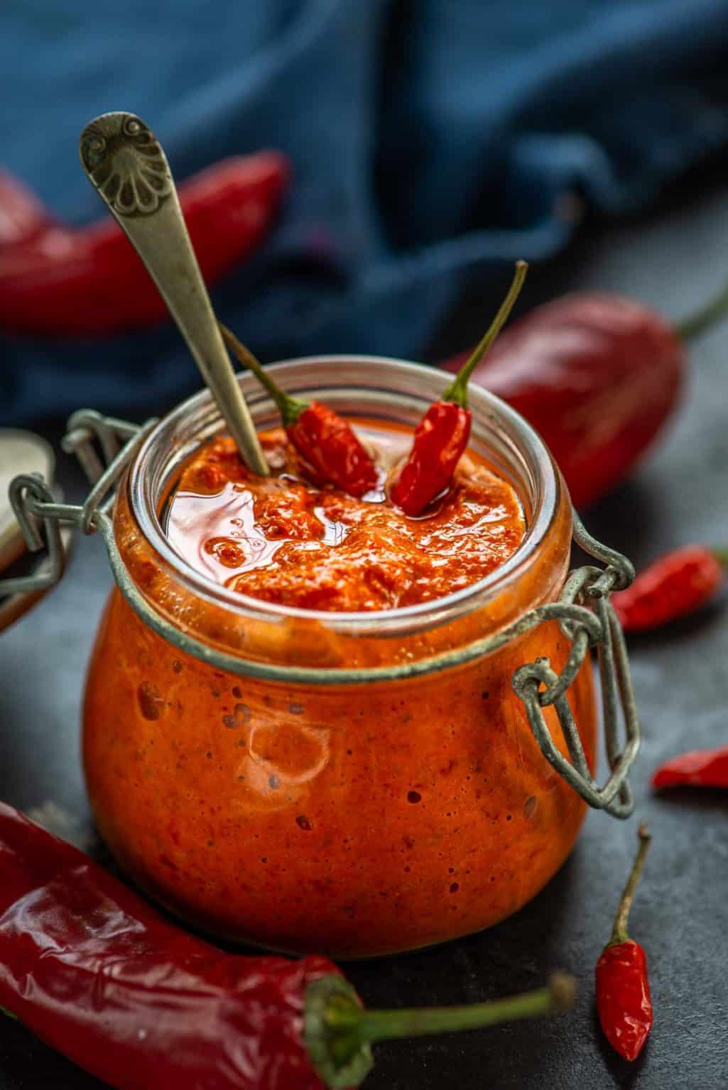 Harissa Sauce Recipe (Step by Step + Video) - Whiskaffair