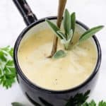 Garlic Parmesan Sauce is a creamy, dense sauce made from garlic and cheese.
