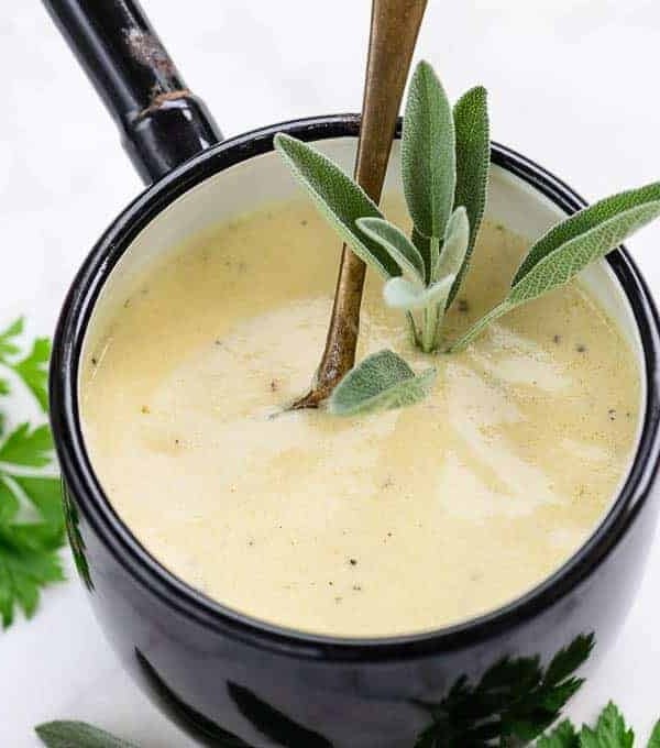 Garlic Parmesan Sauce is a creamy, dense sauce made from garlic and cheese.