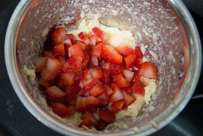 Strawberries added in the butter.