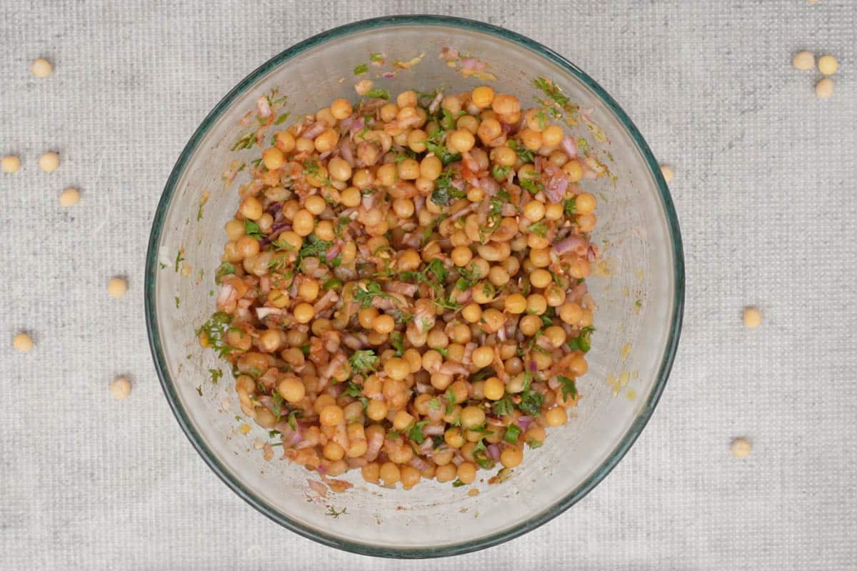 Ready matar chaat.