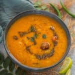Mullangi Sambar (Radish Sambar) is a traditional South Indian curry made using radish, lentils, and a few spices. You can serve it with steamed rice, idli, or dosa. Here is how to make it (vegan).