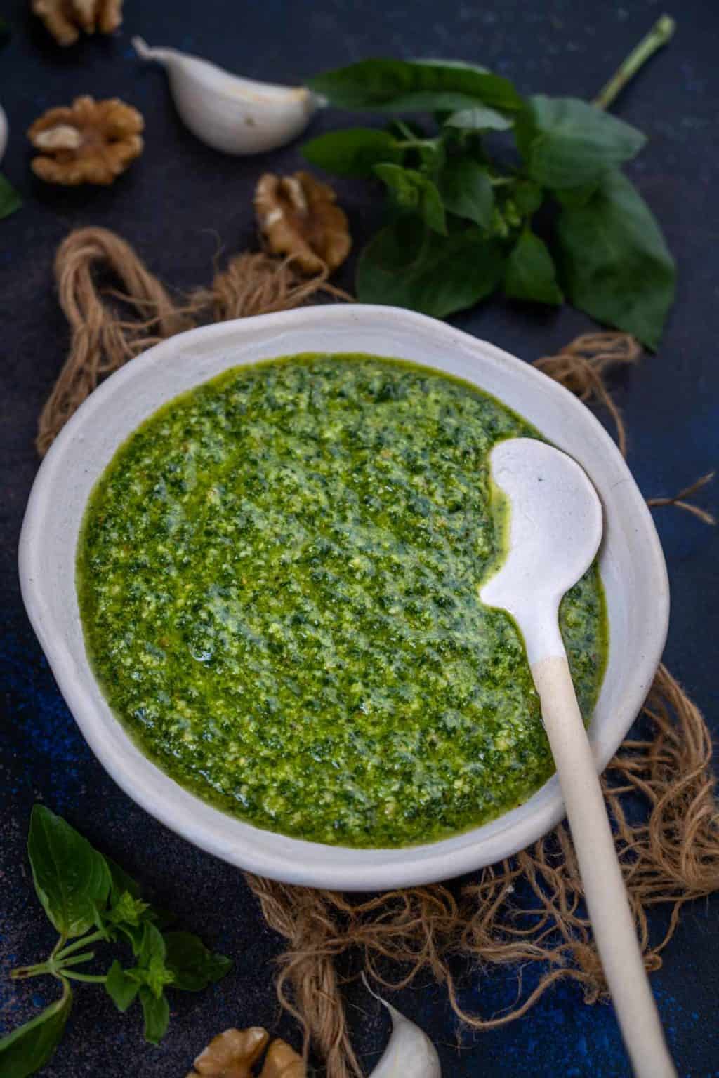 Basil Walnut Pesto Recipe Whiskaffair