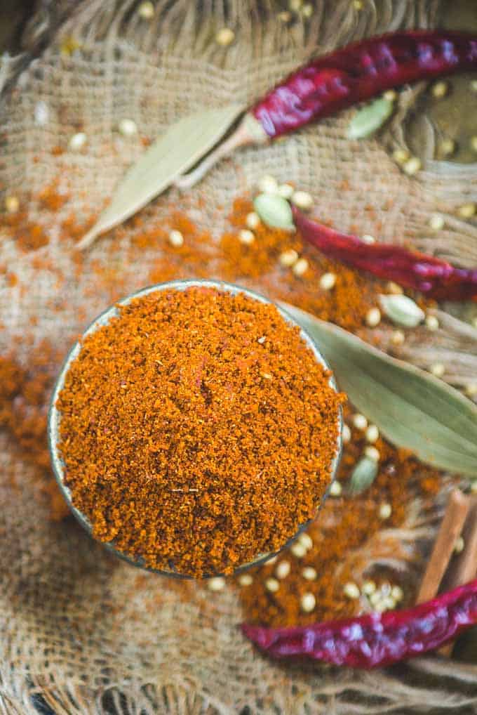 Dabeli Masala kept in a bowl.