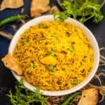 Tahri is UP-style spiced vegetable rice. This one-pot meal comes together in under 30 minutes using simple ingredients.