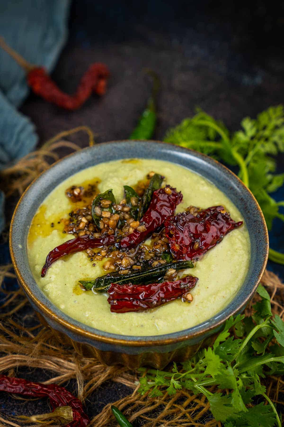 Coconut Cilantro Chutney Recipe  Green Coconut Chutney  - 33