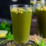 Jaljeera is a popular North Indian drink made using cilantro, mint, and spices. It is cooling, appetizing and refreshing and perfect to sip on hot summer days.