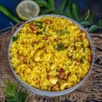 Lemon Rice (Chitranna) is a popular South Indian rice preparation where cooked rice is flavored with lime juice and a few other simple ingredients. Try my easy recipe here.