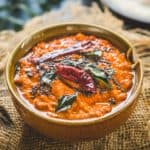 Red Chilli Coconut Chutney is an easy-to-make South Indian style chutney that tastes delicious with dosa and idli. It comes together in just 15 minutes using simple ingredients (vegan).