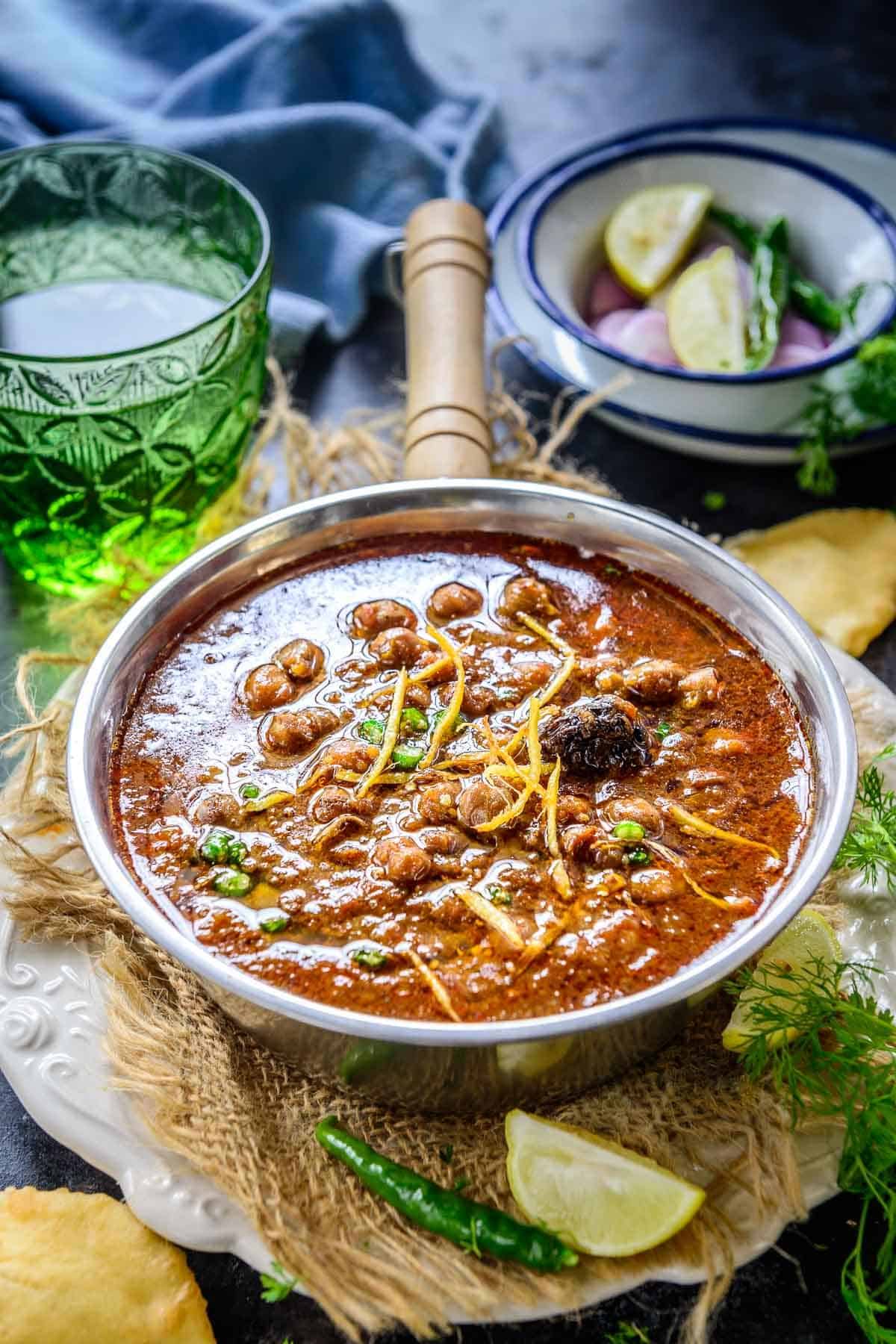 Punjabi Chole served in a bowl.