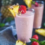 Strawberry Banana Pineapple Smoothie is a delicious drink to start your day. Make it in under 10 minutes using 6 simple ingredients.
