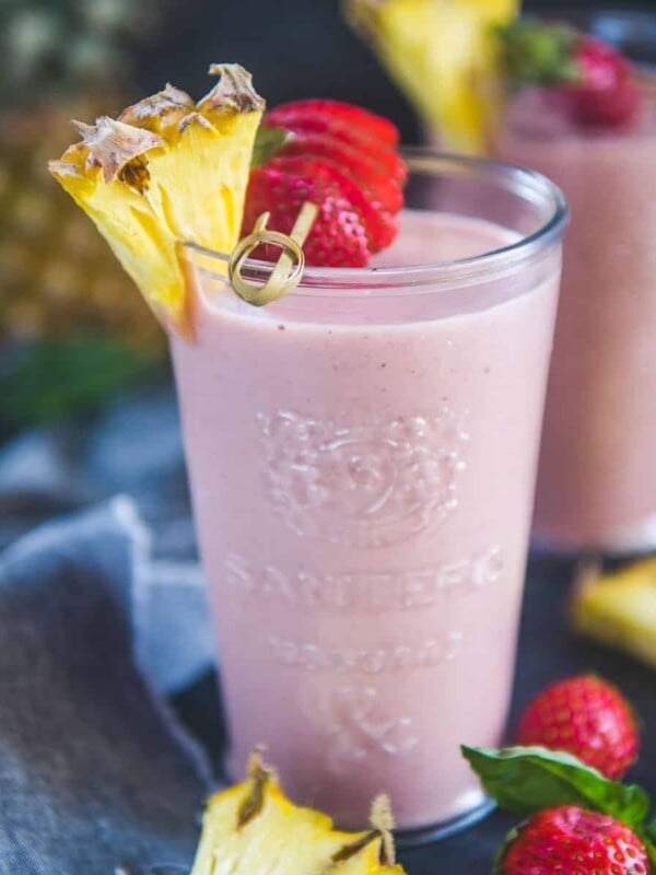 Strawberry Banana Pineapple Smoothie is a delicious drink to start your day. Make it in under 10 minutes using 6 simple ingredients.
