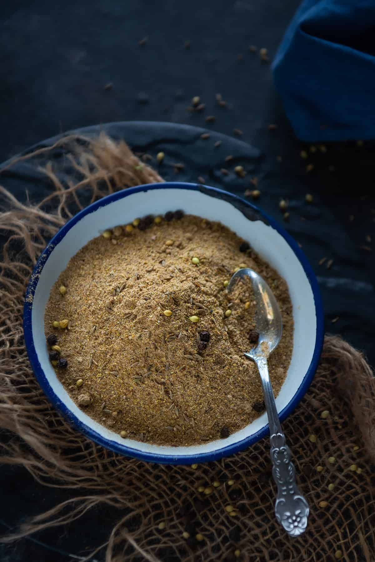 Chaat Masala served in a bowl.