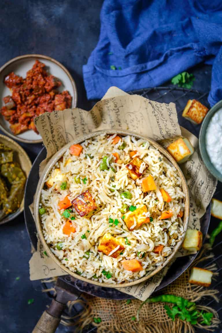 Paneer Pulao Recipe (Step by Step + Video) Whiskaffair