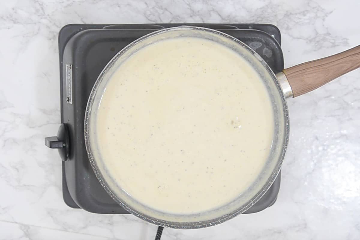 salt and pepper added in ready Bechamel sauce.