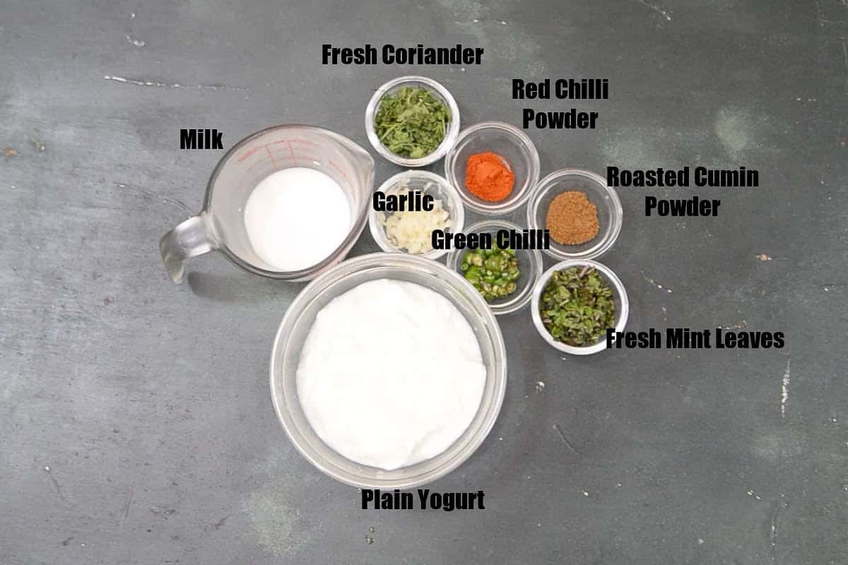 Burani Raita Ingredients.