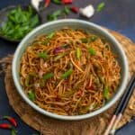 These Indo-Chinese Spicy Chili Garlic Noodles are super easy to make at home using simple ingredients. Serve them on their own or with a spicy curry for a comforting meal.