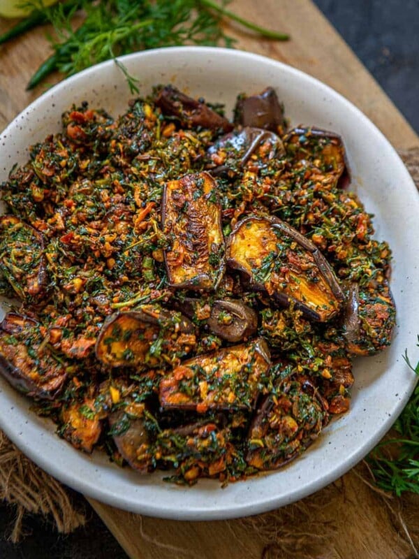 Baingan Methi is a delicious everyday Indian sabji made using eggplant and fenugreek leaves. It's easy to make and tastes delicious. Here is how to make it.