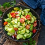 This healthy Cucumber Avocado Salad is a delicious combination of my Summer favorites, Cucumber and Avocado which is flavored with a simple zesty dressing. Here is how to make it.