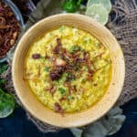 This comforting Moong Dal Khichdi is a nutritious Indian style savory porridge made using rice and lentils. It is a very light and simple one-pot meal.