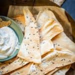 Lavash Crackers are crispy snack which is very popular in Middle Eastern countries. These are made using simple pantry staples and can be paired with any dip to make a great appetizer.