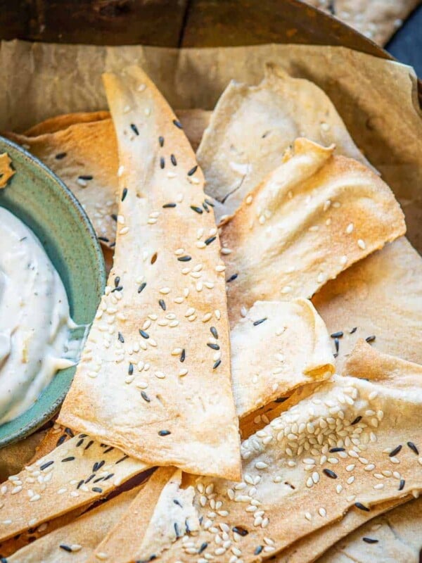 Lavash Crackers are crispy snack which is very popular in Middle Eastern countries. These are made using simple pantry staples and can be paired with any dip to make a great appetizer.
