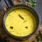 Moru Curry is Kerala-style seasoned buttermilk that is popularly served as a part of Onam Sadya. It can be made with or without coconut (vegetarian, gluten-free).