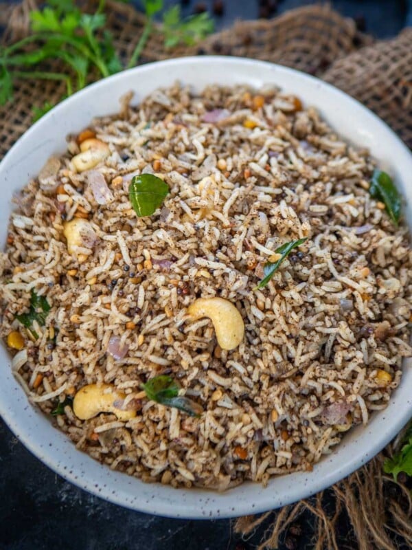 Black Pepper Rice (Milagu Sadam) is a delicious South Indian-style rice dish flavored with freshly ground black peppercorns. Here is how to make it.