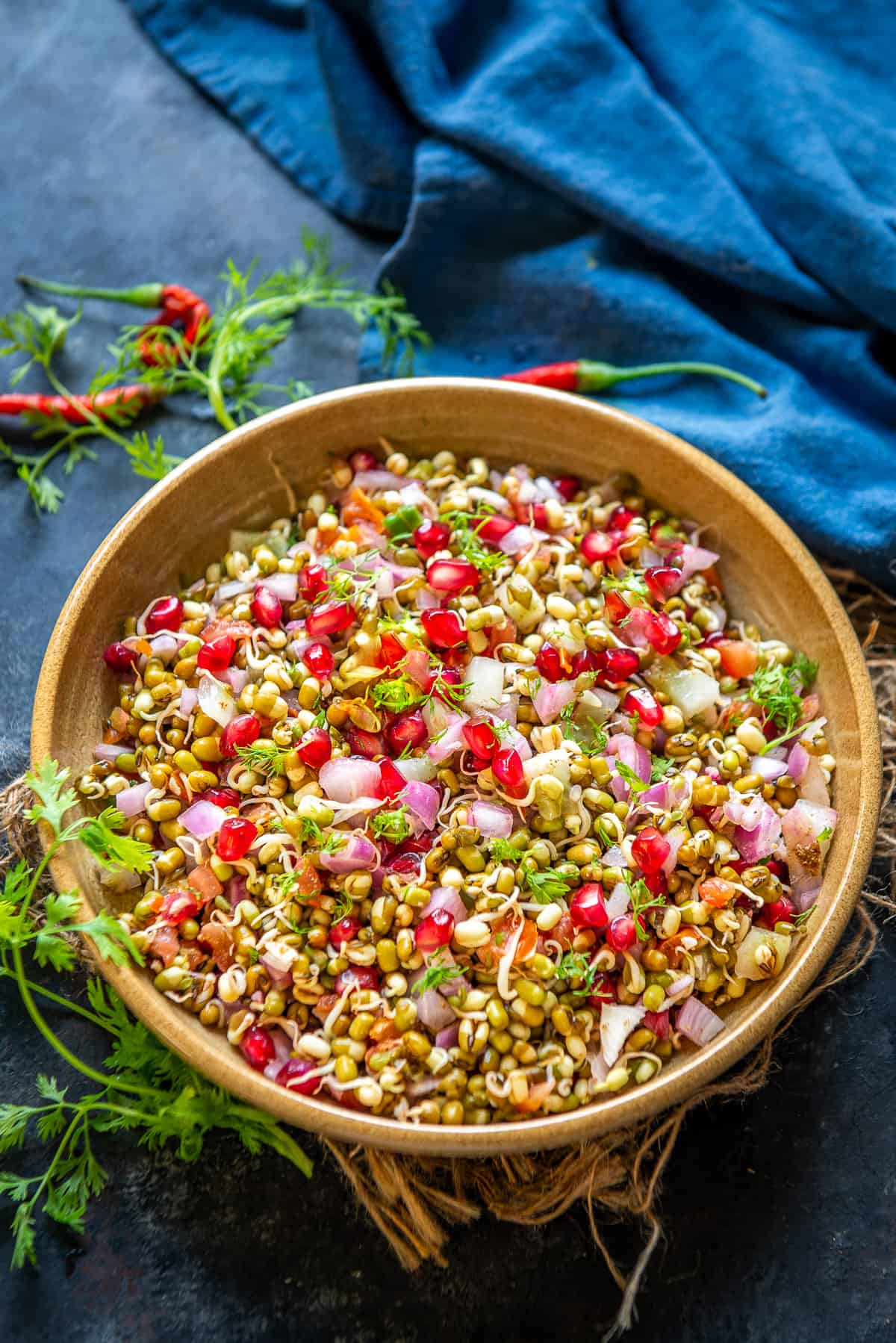 Sprouts salad served in a bowl.