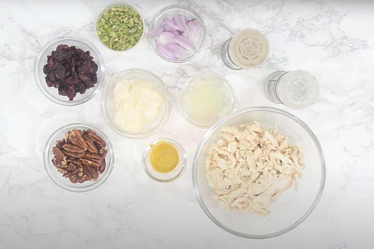 Cranberry Chicken Salad Ingredients.
